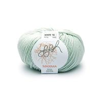 ggh Maxima - 100% Merinowolle extrafein und Superwash - Lauflänge 110m auf 50g - Nadelstärke 4-5 - Wolle zum Stricken oder Häkeln - Farbe 075 - Helles Mintgrün