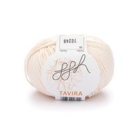 ggh Tavira - 100% Baumwolle - Lauflänge 80m auf 50g - Nadelstärke 4-5 - Wolle zum Stricken oder Häkeln geeignet - Farbe 039 - Puder