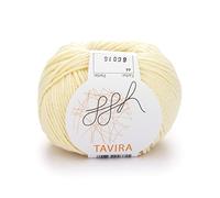 ggh Tavira - 100% Baumwolle - Lauflänge 80m auf 50g - Nadelstärke 4-5 - Wolle zum Stricken oder Häkeln geeignet - Farbe 044 - Vanille