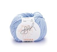 ggh Tavira - 100% Baumwolle - Lauflänge 80m auf 50g - Nadelstärke 4-5 - Wolle zum Stricken oder Häkeln geeignet - Farbe 016 - Hellblau