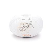 ggh Tavira - 100% Baumwolle - Lauflänge 80m auf 50g - Nadelstärke 4-5 - Wolle zum Stricken oder Häkeln geeignet - Farbe 001 - Weiß