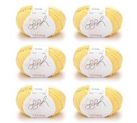 ggh Tavira Box | 6x50g (insg. 300g) Baumwolle zum Stricken oder Häkeln - Farbe 009 - Zitronenbonbon