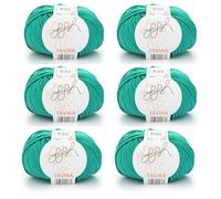 ggh Tavira Box | 6x50g (insg. 300g) Baumwolle zum Stricken oder Häkeln - Farbe 027 - Chromgrün