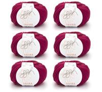 ggh Tavira Box | 6x50g (insg. 300g) Baumwolle zum Stricken oder Häkeln - Farbe 028 - Scharlachrot