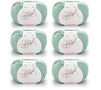 ggh Tavira Box | 6x50g (insg. 300g) Baumwolle zum Stricken oder Häkeln - Farbe 034 - Blassgrün