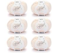 ggh Tavira Box | 6x50g (insg. 300g) Baumwolle zum Stricken oder Häkeln - Farbe 039 - Puder