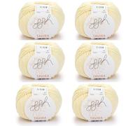 ggh Tavira Box | 6x50g (insg. 300g) Baumwolle zum Stricken oder Häkeln - Farbe 044 - Vanille