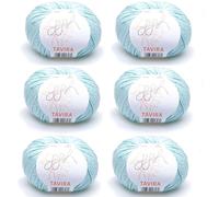 ggh Tavira Box | 6x50g (insg. 300g) Baumwolle zum Stricken oder Häkeln - Farbe 045 - Mintgrün