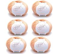 ggh Tavira Box | 6x50g (insg. 300g) Baumwolle zum Stricken oder Häkeln - Farbe 047 - Apricot