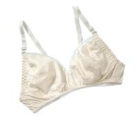 GHAKKE BHS Aus 100% Maulbeerseide, Ultradünner Triangel BH Für Den Sommer, Sexy Doppelseitiges Satin Bralette, Bügelloser Komfort Bra Für Den Alltag(21,38/85)