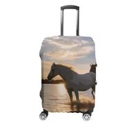 GHBNK Gepäckabdeckungen für Koffer, Reisegepäck, Sonnenuntergänge, See, Pferde, Gepäckschutz, Kofferabdeckung, waschbar, dehnbar, passend für 48,3 - 81,3 cm Gepäck, Stil:, S