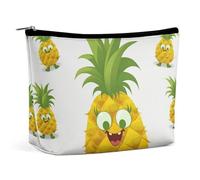 GHBNK Kosmetiktasche, tragbare Kulturbeutel, rosa Flamingo am Strand, Reise-Make-up-Tasche, Beauty-Organizer, Lippenstift-Tasche für Damen, Ananas, Einheitsgröße