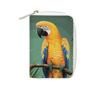 GHBNK Kreditkartenetui für Damen, Motiv: Papagei, Ananas, Vogel, Kreditkartenetui für Damen, Visitenkarten-Organizer, Kartenhalter, Geldbörse, kleine Münzbörse, weiches PU-Kartenetui mit
