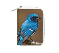 GHBNK Kreditkartenetui mit blauem Vogel für Damen, Visitenkarten-Organizer, Kartenhalter, Geldbörse, kleine Münzbörse, weiches PU-Kartenetui mit Reißverschluss, Stil, 16 x 11,5 cm, Stil:, 16x11.5cm