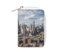 GHBNK Kreditkartenetui New York City Kreditkartenetui für Damen, Visitenkarten-Organizer, Kartenhalter, Geldbörse, kleine Münzbörse, weiches PU-Kartenetui mit Reißverschluss, Stil, 16 x 11,5 cm,