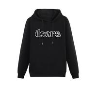 Ghee Doors Unisex Hooded Printed Pullover Hoodies Mens Black Sweatshirts Black XL
