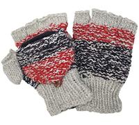 Gheri Woolen Knit Fleecegefütterte fingerlose Handschuhe Wandelbare Fäustlinge K