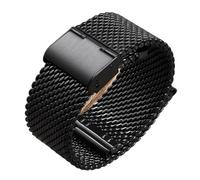 GHHZML Uhrenarmband Metall 1.0 Milanese Mesh Loop Edelstahl Uhrenarmband 18mm 20mm 22mm 24.0mm 3. Dickes Armband(Black,24.0mm)