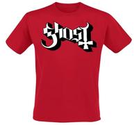 Ghost 2V Logo Männer T-Shirt rot L 100% Baumwolle Band-Merch, Bands, Nachhaltigkeit