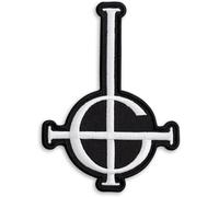 Ghost Band Grucifix Kreuz Symbol Patch Rock Heavy Metal Emblem Bestickter Patch Aufbügler 8,9 x 12,4 cm