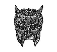 Ghost Band Nameless Ghoul Shadow Man 's Mask Gestickter Patch - 1 Stück Heavy Metal Stickerei Emblem - Aufbügler und Aufnähen Patch für Biker - 6,9 x 9,7 cm