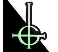 Ghost BC Grucifix Cross Symbol Heavy Metal Doom Hard Rock Band Embroidered Patch Iron On (8,9 x 12,4 cm, Glow in the Dark)