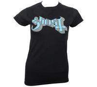 Ghost - Girly T-Shirt Blue/Grey Keyline Logo - schwarz L