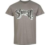 Ghost New Logo Grucifix Männer T-Shirt Charcoal S 100% Baumwolle Band-Merch, Bands