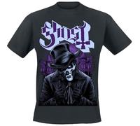Ghost Top Hat V Männer T-Shirt schwarz 100% Baumwolle Bands, Fan-Merch