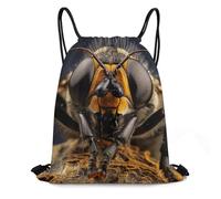 GHZWACKJ Rucksack mit Kordelzug, wasserdicht, Turnbeutel für Männer und Frauen, Cinch-Tasche, schwarze Fliege, Kordelzugbeutel, Sportbeutel mit Kordelzug, Schwarze Fliege, 35*42cm