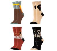 Gi&Gi Christmas socks for people with heart, 12 pairs of socks with abstract motif for women, extra comfortable, Black, Yellow, Red (multicoloured 4B)