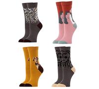 Gi&Gi Christmas socks for people with heart, 12 pairs of socks with abstract motif for women, extra comfortable, Black, Yellow, Red (multicoloured 4C)