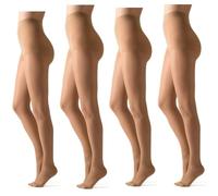 Gi&Gi Damen-Strumpfhose 20 Denier, Gemustertes Design, Mehrere Farben, Transparent, Elegant (DE/NL/SE/PL, Alphanumerisch, L, XL, Regular, Regular, NATURAL 4 PAAR)