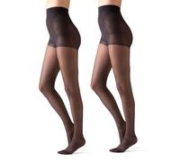 Gi&Gi Damen-Strumpfhose 20 Denier, Gemustertes Design, Mehrere Farben, Transparent, Elegant (DE/NL/SE/PL, Alphanumerisch, L, XL, Regular, Regular, SCHWARZ 2 PAAR)
