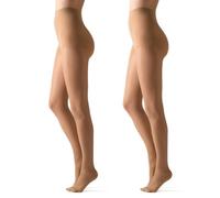 Gi&Gi Damen-Strumpfhose 20 Denier, Gemustertes Design, Mehrere Farben, Transparent, Elegant (DE/NL/SE/PL, Alphanumerisch, S, M, Regular, Regular, NATURAL 2 PAAR)