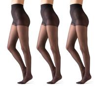 Gi&Gi Damen-Strumpfhose 20 Denier, Gemustertes Design, Mehrere Farben, Transparent, Elegant (DE/NL/SE/PL, Alphanumerisch, L, XL, Regular, Regular, SCHWARZ 3 PAAR)