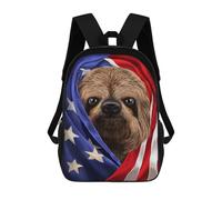 Giant Sloth USA Patriot 17inch Schulrucksack, 3D-gedruckt, Kinderrucksack, Modisch, Lässig, Ideal Für Reisen Und Schulkinder