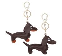Giantree 2 Stück Schlüsselanhänger Dackel, Süße Welpe Hundetasche Anhänger Leder Glücksbringer Dackel Keychain Geschenke für Lieblingsmensch Frauen Männer Kinder Geburtstag Schlüsselring