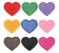 Giantree 27 Stück Herz Stickerei Aufnäher, Patches zum Aufbügeln, Mini Stickerei Aufnäher Bügelpatch in Herzform Niedliche Bügel Patches für Kleidung Hüte Jacke Jeans Rucksäcke Tasche DIY Dekoration