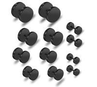 Giantree 6 Paare Dot Ohrstecker Set für Herren, 4-10 mm Edelstahl, runde Scheibe, Punk Rock Herrenohrringe in Schwarz