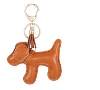 Giantree Hunde Schlüsselanhänger, Leder Taschenanhänger Süße Welpe Hundetasche Anhänger Hunde deko Rucksack Anhänger Geburtstagsgeschenk für Lieblingsmensch Taschenzubehör(Braun)