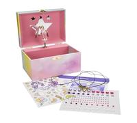 GICO DIY Schmuckkästchen Einhorn für Mädchen Kinderspieluhr mit Musik, drehender Figur und Spiegel Geburtstagsgeschenk Mädchen Schmuckbox Kinder 15 x 13 x 9 cm - DIY-876