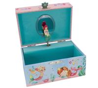 GICO Meerjungfrau Schmuckkästchen für Mädchen, drehende Meerjungfrau mit Musik, großes Staufach, Geburtstagsgeschenk Mädchen Schmuckbox Kinder 15 x 13 x 9 cm - 92063