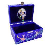 GICO Schmuckkästchen blaue Ballerina für Mädchen Kinderspieluhr mit Musik, drehender Figur und Spiegel Geburtstagsgeschenk Mädchen Schmuckbox Kinder 15 x 13 x 9 cm - 92062
