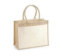 GIDUTEX Einkaufstasche Geschenketasche by Westford Mill Cotton Pocket Jute Shopper Gift Bag 1er 2er 5er 10er 25er Pack zur Auswahl (10, Natural, 6 Liter)