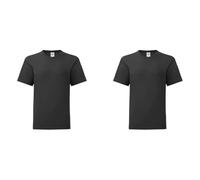 GIDUTEX Kinder Tshirt Fruit of The Loom Iconic 2er oder 4er Pack Unisex Black, 104