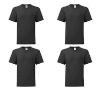 GIDUTEX Kinder Tshirt Fruit of The Loom Iconic 2er oder 4er Pack Unisex (DE/NL/SE/PL, Numerisch, 128, Regular, 4, Black)