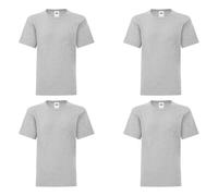 GIDUTEX Kinder Tshirt Fruit of The Loom Iconic 2er oder 4er Pack Unisex (DE/NL/SE/PL, Numerisch, 140, Regular, 4, Heather Grey)