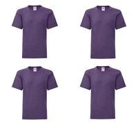 GIDUTEX Kinder Tshirt Fruit of The Loom Iconic 2er oder 4er Pack Unisex Heather Purple, 152