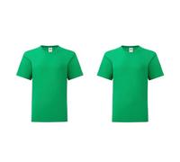 GIDUTEX Kinder Tshirt Fruit of The Loom Iconic 2er oder 4er Pack Unisex Kelly Green, 140